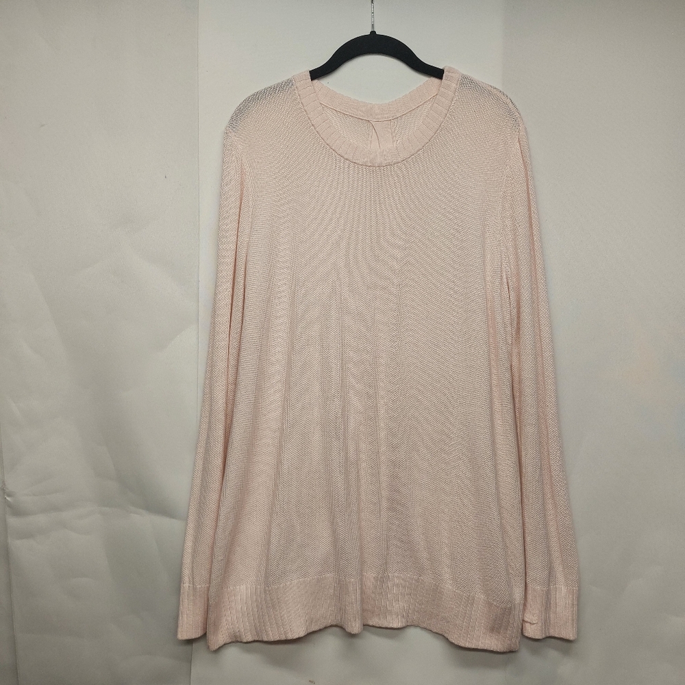 Lululemon sincerely yours Pink glow Open back Knit Tunic Semi-sheer Thum…